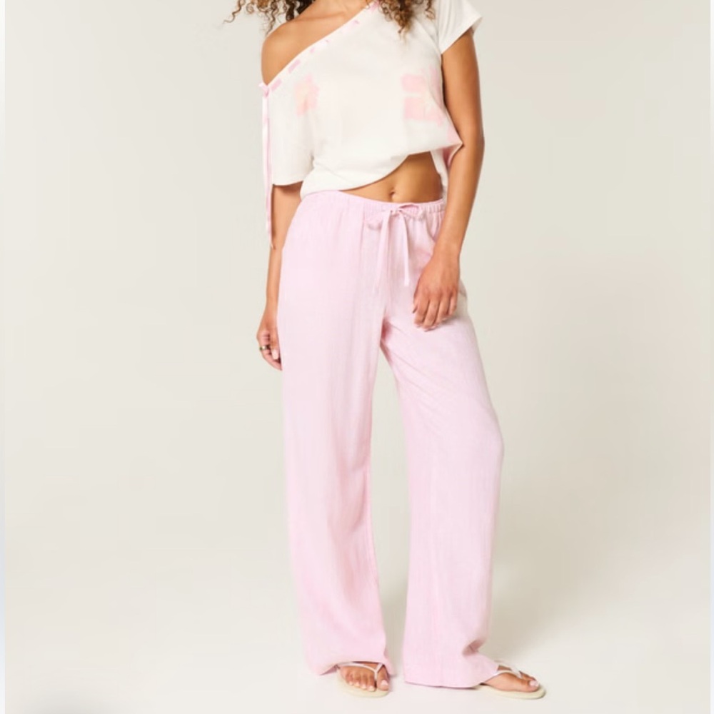 Hollister Light Pink Wide Leg Pants